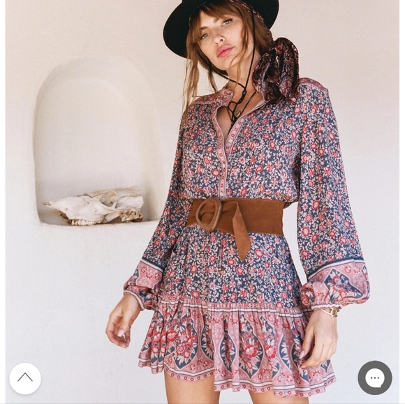💕SPELL & THE GYPSY COLLECTIVE💕 Jasmine Playdress ~ Navy Blue Floral Small S - Picture 1 of 11